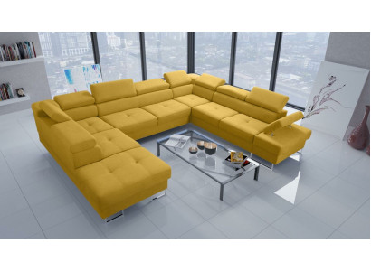 Wunnlandschaften Eckcouch Couch Textil Lieder Polster Sëtz Eck Sofa U-Form Sofen