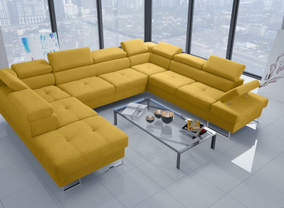 Wunnlandschaften Eckcouch Couch Textil Lieder Polster Sëtz Eck Sofa U-Form Sofen