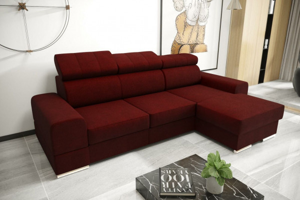 Wunnlandschaft Bettfunktioun Stoff Eckssofa L-Form Sofa Canapé Design Textil Sofas