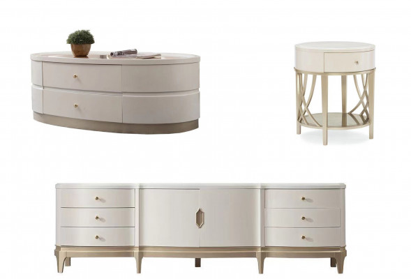 Kaffisdësch Niewendëscher Wunnzëmmer Holz Couchtisch Design Wäiss