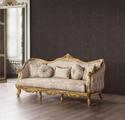 Sofagarnitur Couch Set Miwwel Garnitur Samt Holz 5 Stéck Chesterfield Nei