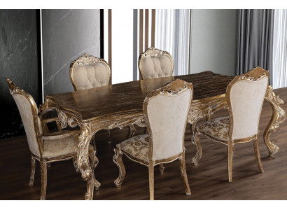 Elegante Art-déco-Iesszëmmer Set Designer Iessdësch mat Still