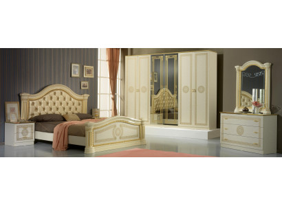 Schlofkummer Chesterfield Liederbett 6tlg Design Miwwelset Nuetsdësch Kommode