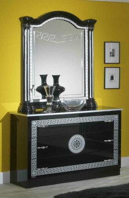 Schwaarzt Schlofkummer Komplett Set Kommode Stil Bett Garnitur 6tlg. Barock Nei