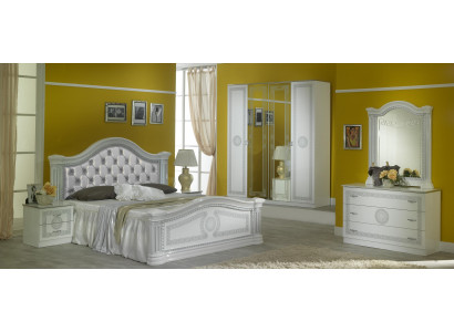 Komplett Schlofkummer Set Design Modern Luxus Bett 2x Nuetsdësch 6-deel Schaf