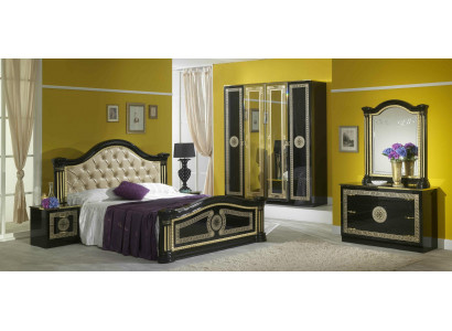 Schlofzëmmer Set Stil Modern Bett Nuetsdësch Kommode Bett Miwwelen 6stéck. Grupp nei