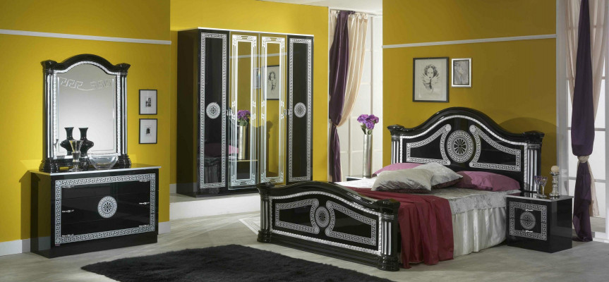 Schlofkummer Komplett Set Kinneken Stil Moderne Bett Nuechtstand 6 Deeler. Nei