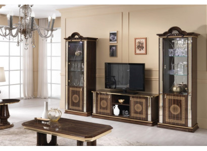 Italienesch Wunnwand Miwwelen Schaf Vitrin rtv 3tlg. Set Luxus TV Vitrinnen Glas