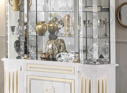 Anrichte Luxus Schafschau Fënster Vitrinn Glasschaf Modernen Stil Italieneschen Miwwelen