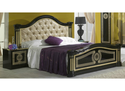 Schlofzëmmer 3-deel Set Bett 2x Nopeschdësch Konsole Better Chesterfield Polster.