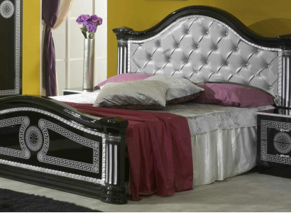 Bett 2x Nuetsdësch 3tlg. Schlofkummer Set Design Luxus Schlofkummer Chesterfield