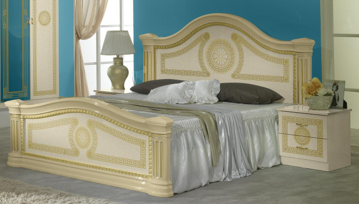 Design Schlofkummer 3tlg. Set Bett Nuetsdësch Klassesch Luxus Better Set Miwwelen