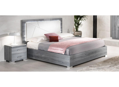 Schlofzëmmer Set Bett 2x Nuetsdëscher 3tlg. Italienesch Miwwelen Luxus Hotel Nei