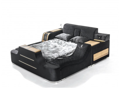 Bett mat TV Lift Fernseher Multifunktiounsbetter Duebelbett Schlofzëmmer
