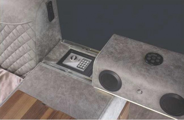 Multifunktiounsbett Regal Schaf USB Opluedstatioun Lift TV 180x200