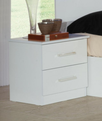 Duebelbett Bett 2x Nuetskabinett hëlze Design Better Modern Stil 3tlg. LED Luucht