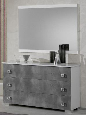 Dëscher Konsolen Dësch Säit Board Schlofzëmmer Holz Spigel + Kommode Kommoden