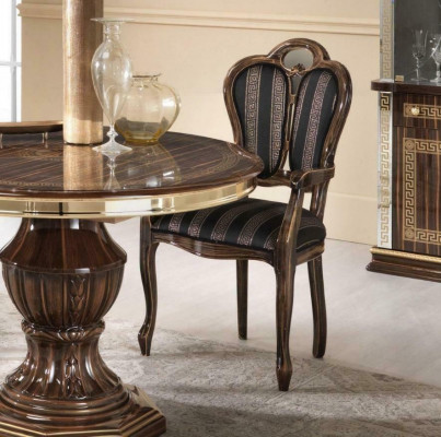 Stull mat Armlehn Luxus Design Stull Textil Miwwel Eensëtzer Holz Lenstull Nei