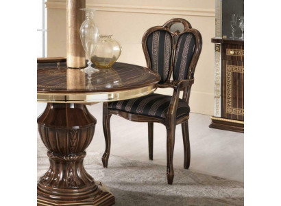 Stull mat Armlehn Luxus Design Stull Textil Miwwel Eensëtzer Holz Lenstull Nei