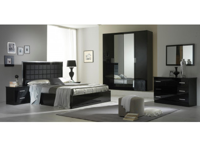 Design Schlofzëmmer 6 Deeler. Komplett Schlofzëmmer Set Bett Noper Dësch Kommode Neit