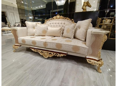 Luxus Sofagarnitur 3+3 Sëtzer Textil Designer Chesterfield Sofa 2x 3 Sëtzer Nei