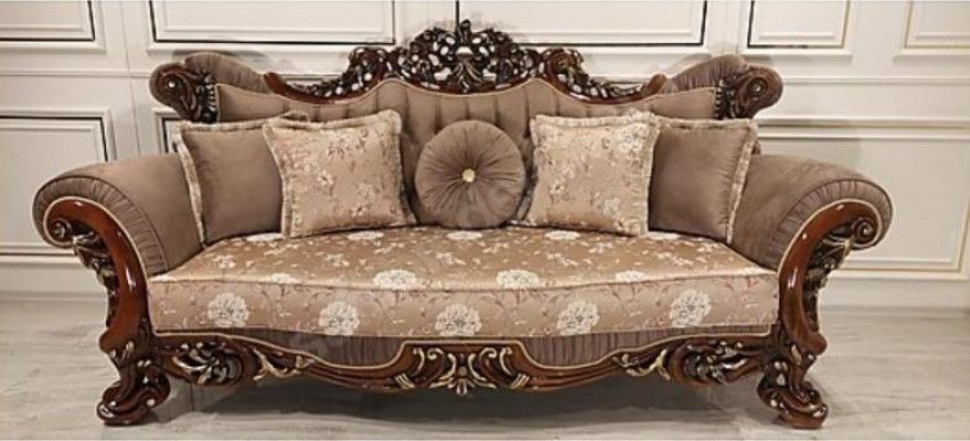 Klassesch Wunnzëmmer Sofa-Kombinatioun Gepolstert Set Samett 5-Deeler Couch Sofa