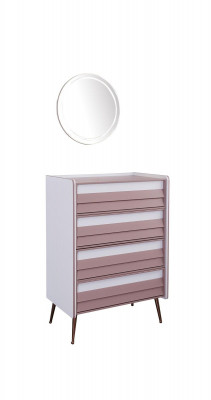 Kommode mat Spigel Holz Kommoden Miwwelen Schrack Kannerzëmmer Rosa Nei