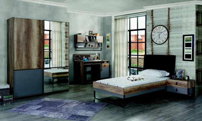 Bett Jugendzëmmer Kannerzëmmer Design Miwwelen Better Schlofzëmmer Braun