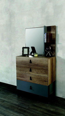 Kommode mat Spigel Holz Modern Luxus Design Jugendzëmmer Kommoden