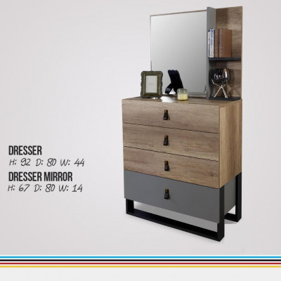 Kommode mat Spigel Holz Modern Luxus Design Jugendzëmmer Kommoden