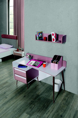 Schreifdësch Holz Rosa Dësch Schreifdëscher Regal Miwwelen Jugendzëmmer Design
