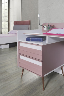 Schreifdësch Holz Rosa Dësch Schreifdëscher Regal Miwwelen Jugendzëmmer Design
