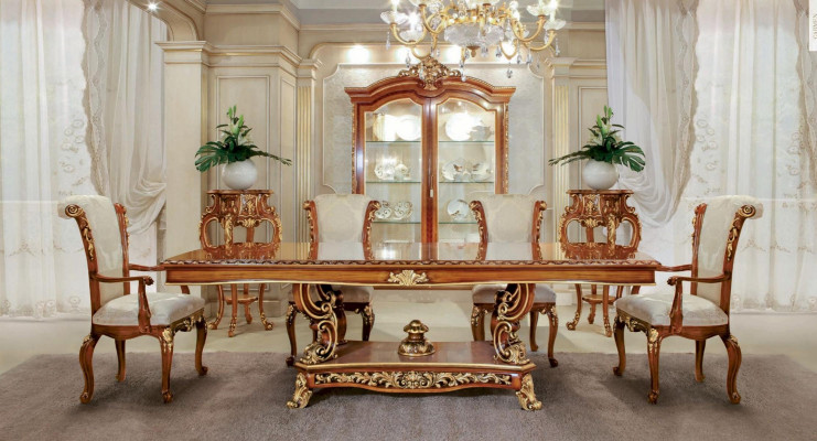 Iessdësch Iesszëmmerdësch Iesseck Grouss Dësch Iesszëmmer Barock Gold XXL