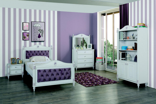 Kannerzëmmer Modern Kommode mat Spigel mat Schief Miwwelen Designer Zëmmer