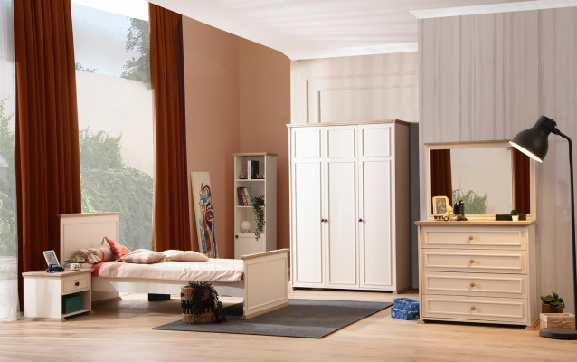 Garde-robe beige Schafkannerzëmmer Regaler Jugend Kanner