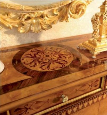 Brong Holz Sideboard fir d'Iesszëmmer - Elegant Miwwel Schaf Kommode