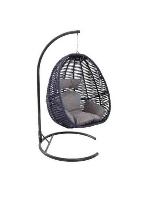 Ovale Schalensëtz Rattan a rout Edelstahl fir komfortabel Entspanung Nei