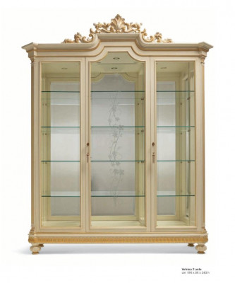 Vitrinn Schief Vitrinen Holz Luxus Wunnzëmmer Miwwelen Schaf Beige
