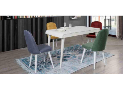 Iesszëmmer Iessgruppemëbeleset Sëtz Iessdësch Polster Garnitur 5-Deeler.