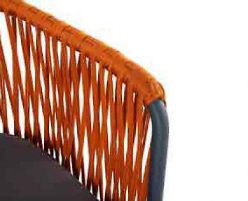 Orange Gaart Sëtzmiwwel Sofagarnitur Zweisëtzer Fauteuil Couchtisch Set