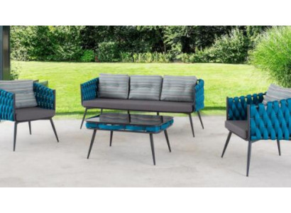 Terrassengarnitur Luxus Sofagarnitur Drëssetzer Zweisëtzer Couchtisch