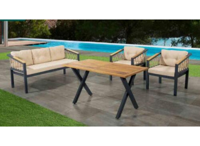 Garten Möbel Sofagarnitur Sitzmöbel Terrasse Tisch Sofa Couch 4tlg. Set