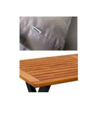 Modern Grau Gaardenmiwwel Set Sessel Hocker Dësch Veranda 4tlg. Set