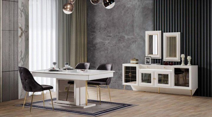 Luxus-Iessdësch 6x Stull Designer Modern Holz Miwwel Wunnzëmmer