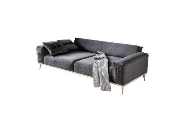 Sofa 3 Sëtzer Sofas Couchen Këssen Wunnzëmmer Design Textil Stoff