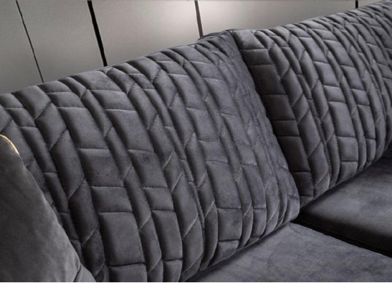 Sofa 3 Sëtzer Sofas Couchen Këssen Wunnzëmmer Design Textil Stoff