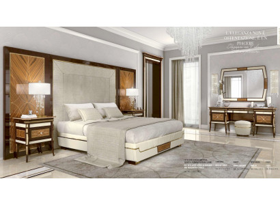 Schlofzëmmer Garnitur Duebelbett Bett Luxus Braun Grupp Set 8 Stécker