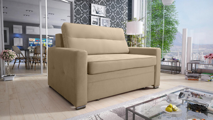 Design Couch Stoff Chesterfield Fauteuil 1.5 Sëtzer Polstersofa Lounge Club