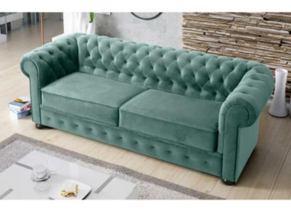 Design Sofa Canapé 3 Sëtz Polsterung Lieder Grouss Sofas Textil Chesterfield