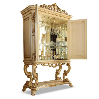 Hausbar Barschränk Bar Luxus Wäiregal Wäischrank Schaf Beige Holz